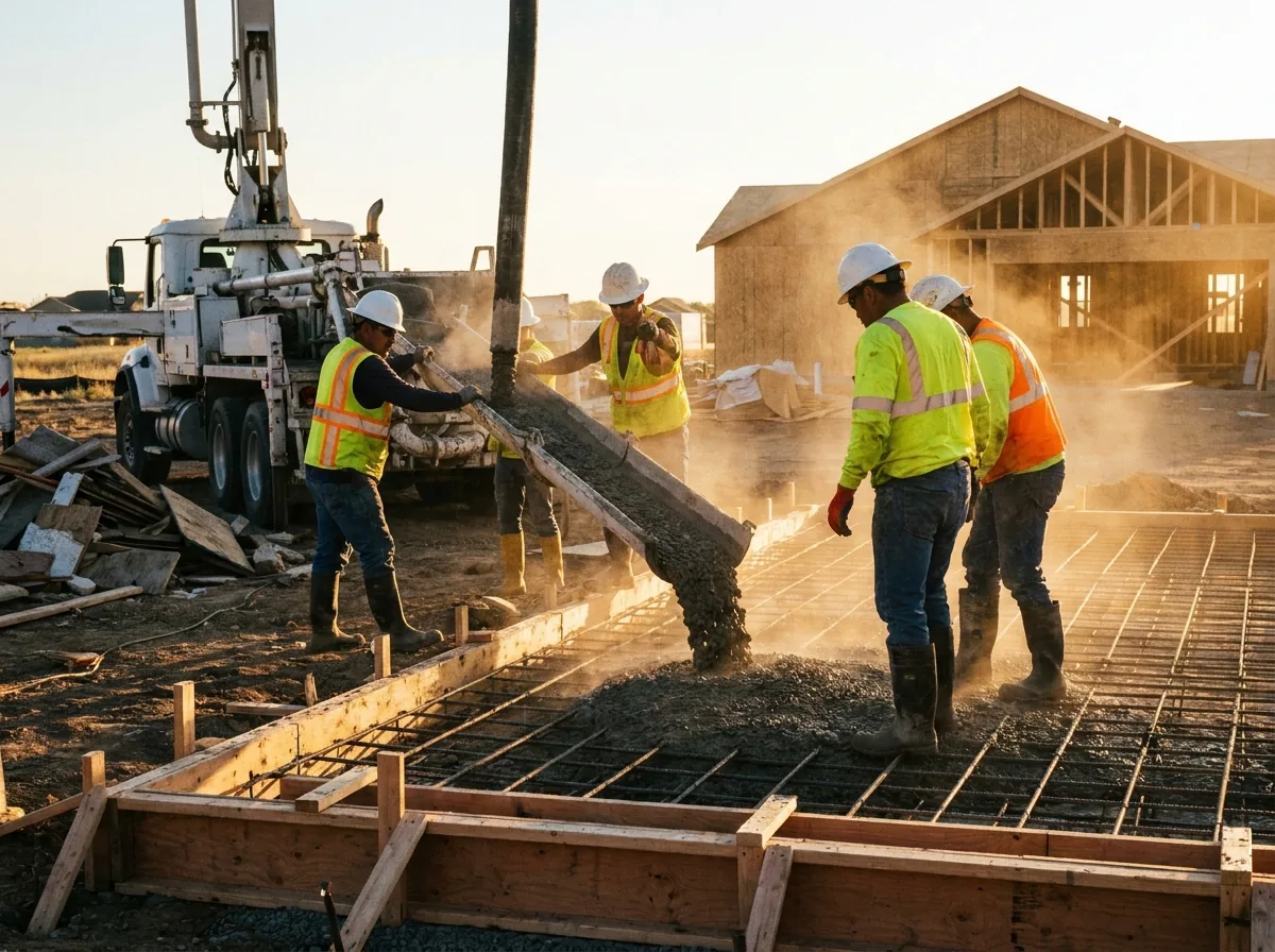 Concrete foundation pour