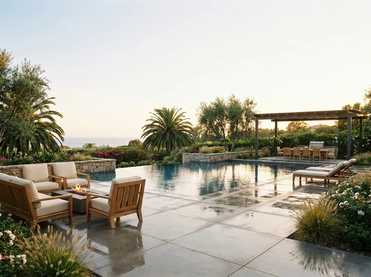 Concrete pool deck