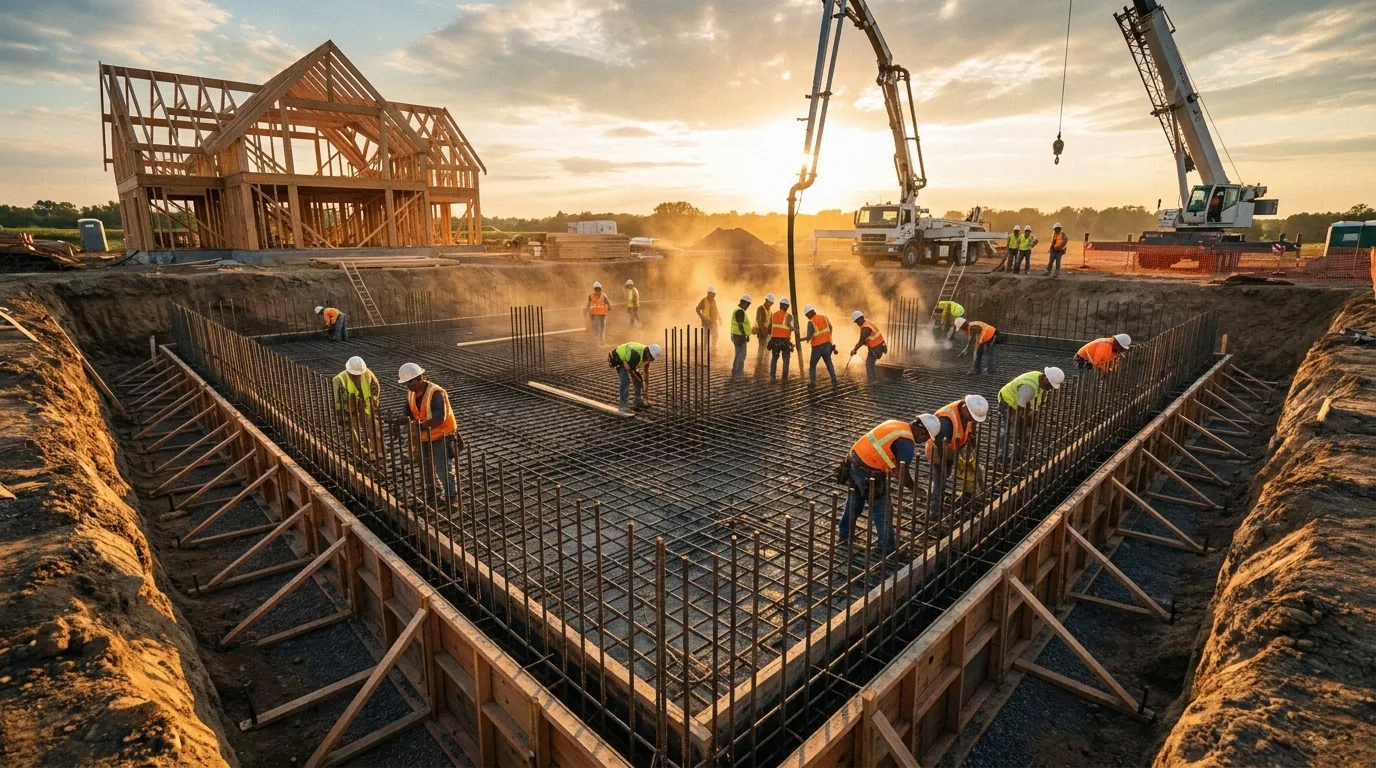 Concrete foundation construction
