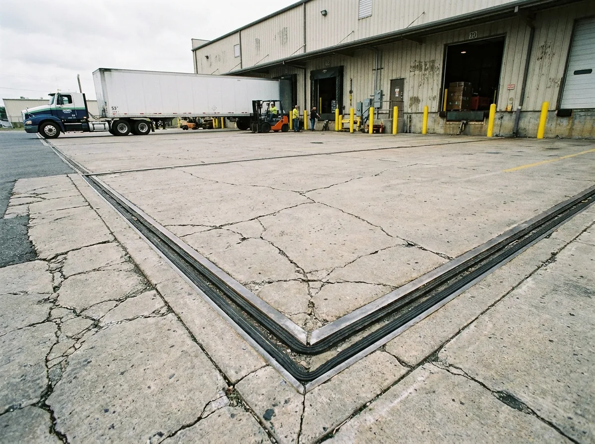 Heavy-duty concrete loading dock approach in West Alabama