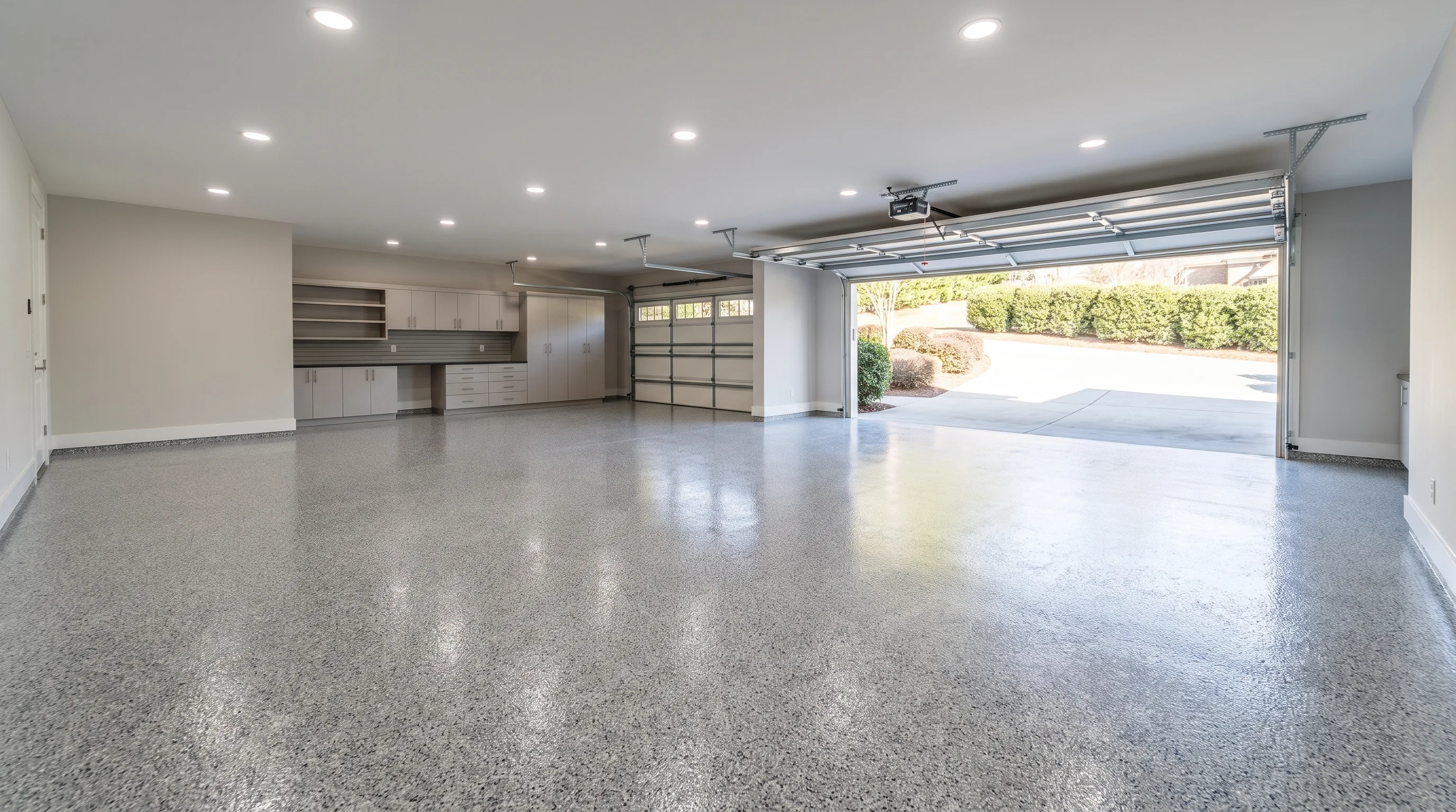 Epoxy coated concrete floor