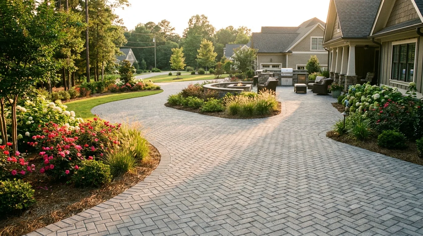 Concrete paver driveway