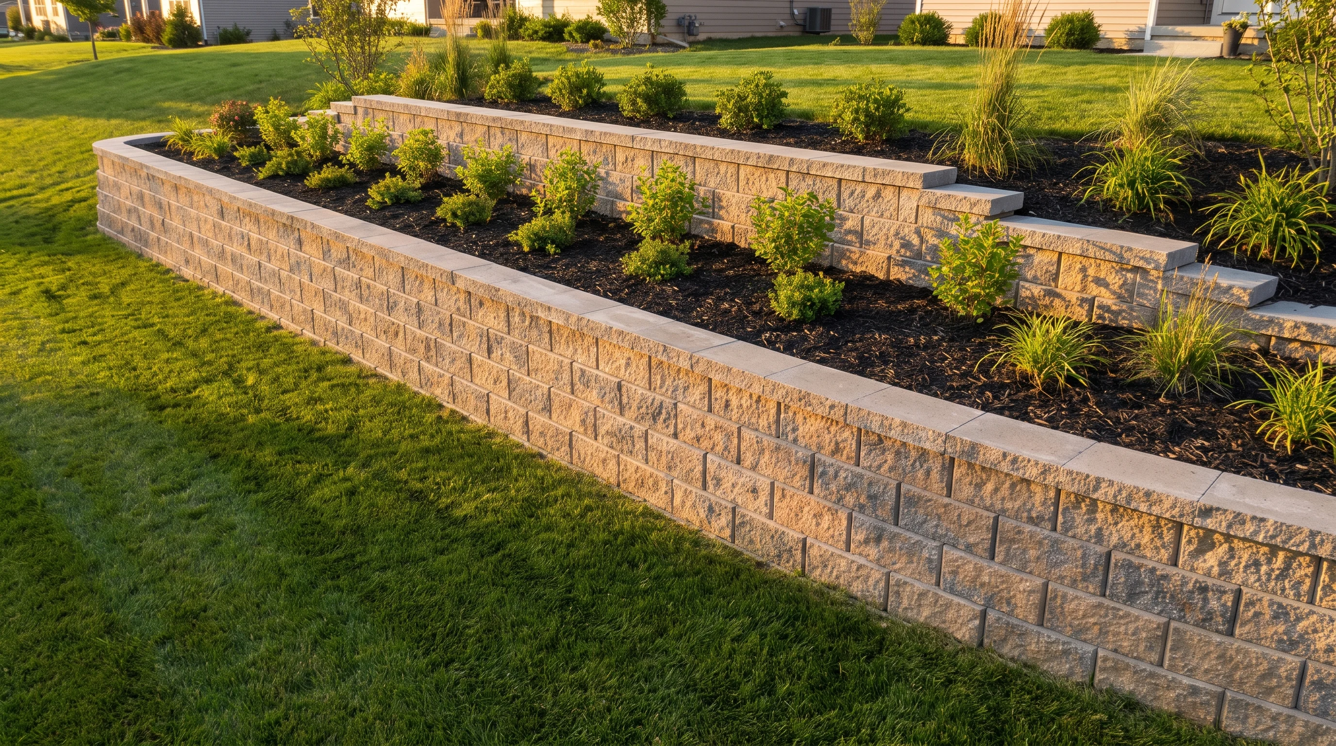 Concrete retaining wall construction