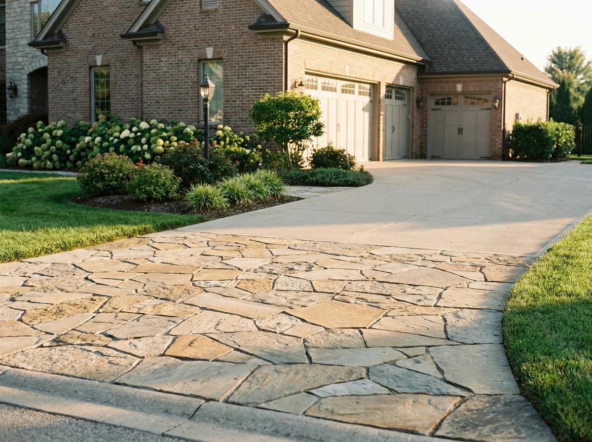 Natural stone driveway apron in Tuscaloosa, AL