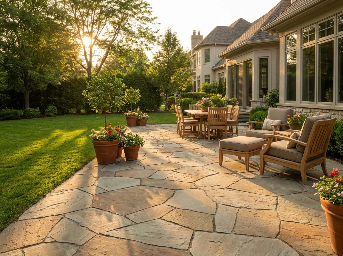 Natural stone patio