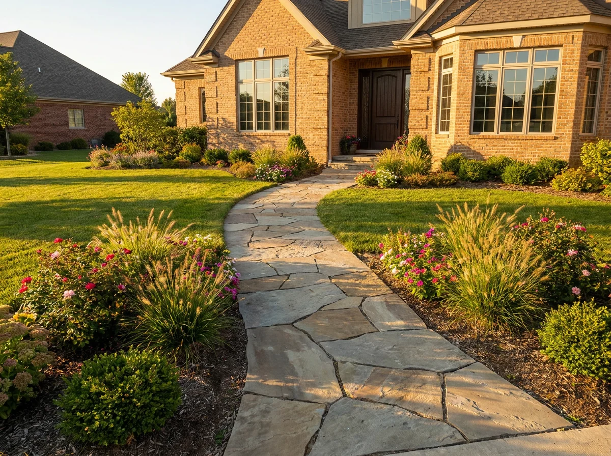 Natural stone walkway
