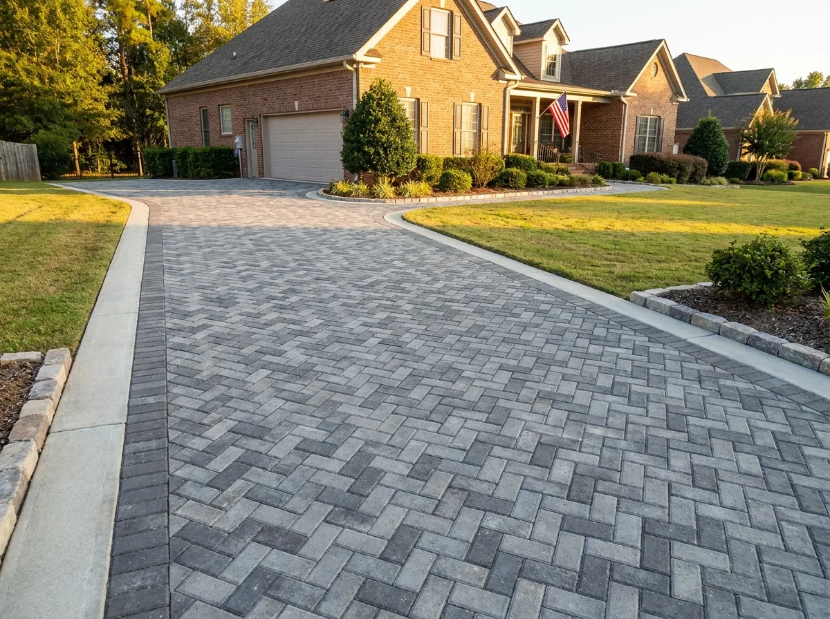 Concrete paver driveway