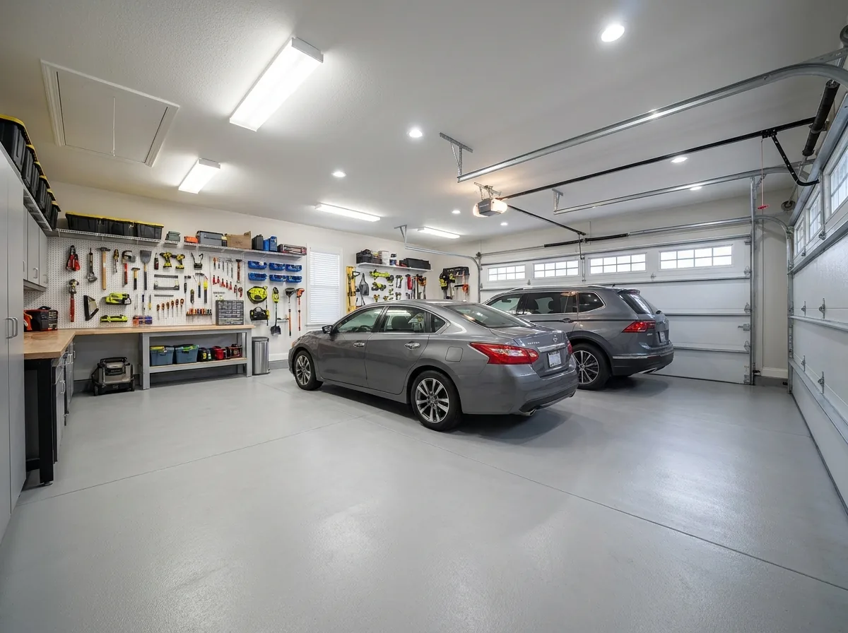 Smooth concrete garage floor slab in Tuscaloosa, AL